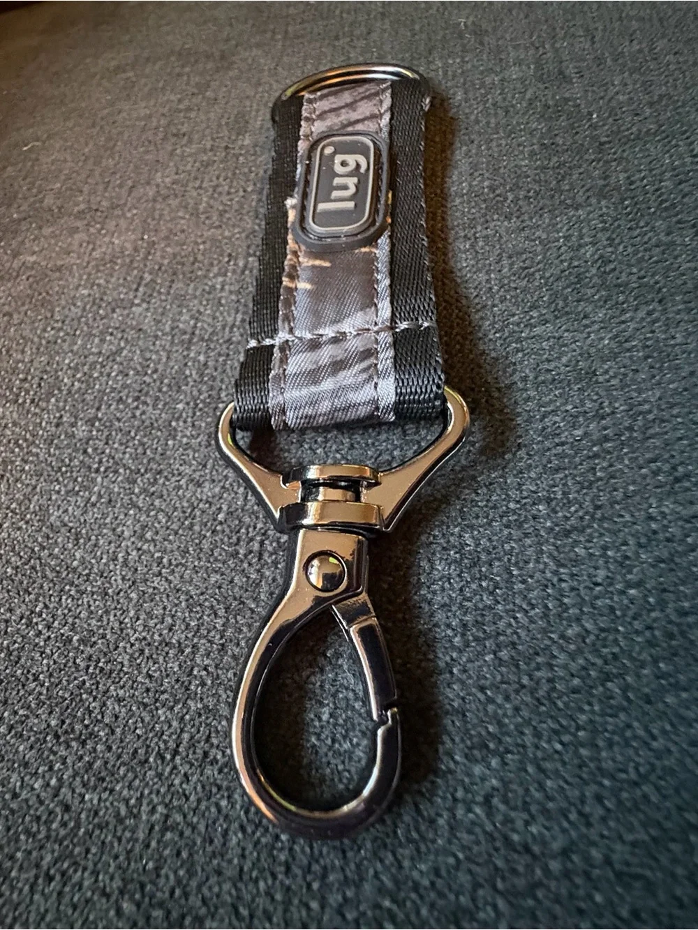 Lug Link Printed Key Chain / Keychain – Tropical Black (Palms Gray Grey)